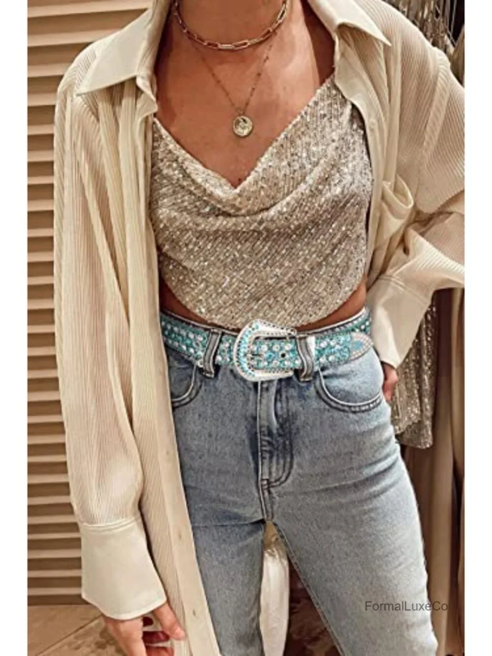 Rhinestone Western Belt Faux Leather Bling Cowgirl Designer Belt Party